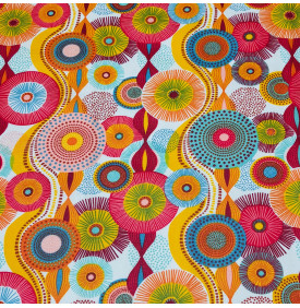 Coupon Coton Enduit “Boubi" Blanc/ Rose