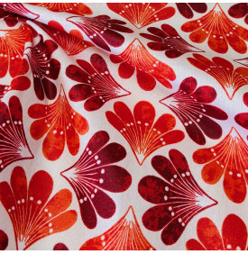 Coupon Coton Enduit « Amanda » Orange – 50 × 160 cm – Tissu Imperméable Graphique & Lumineux