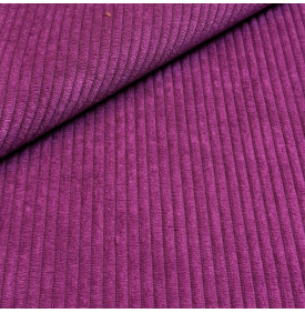 Coupon Velours Côtelé "Huggy" Côtes 5mm - Aubergine