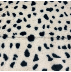 Coupon Fourrure Synthétique "Serval" Lin/ Noir