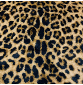 Coupon Fourrure Synthétique "Léopard" Caramel/ Marron