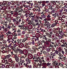 Coupon Coton Enduit Barbara – Écru / Violet