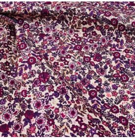 Coupon Coton Enduit Barbara – Écru / Violet