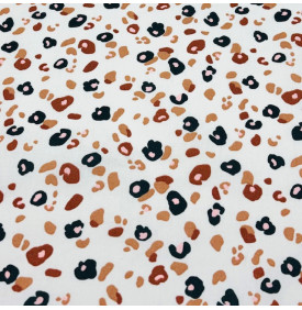 Coupon Coton Enduit « Felyna » – Écru / Marron Chauds