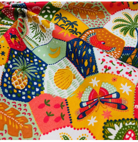 Tissus Coton Enduit / Graphique Janeiro - Blanc