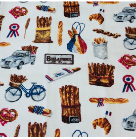 Coupon Coton Enduit « Baguette Française » Ivoire