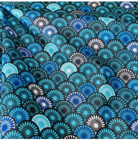 Tissu Coton Enduit / Éventails Suri – Turquoise | Coupon