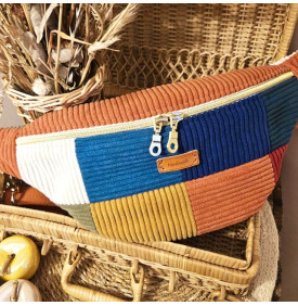 Sac Banane Arlequin - Velours Côtelé 5 mm - Modèle Patchwork