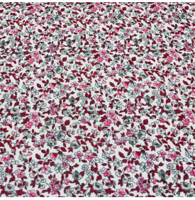 Coupon Coton Enduit « Léonie » – Ivoire/ Rose
