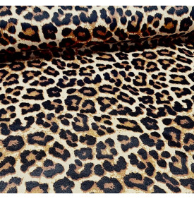 Coupon Coton Enduit « Léopard » - Beige