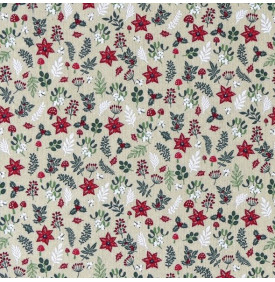 Coupon Tissu Palace – Jardin d' Hiver Rouge / Vert