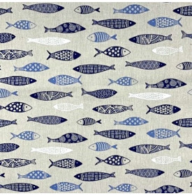 Coupon Tissu Palace – Sardines Bleu