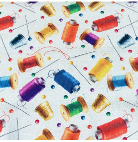 Coupon Tissu Aspect Lin – Bobines & Mercerie Multicolore