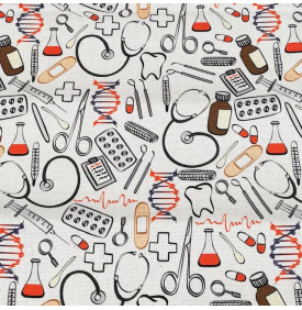 Coupon Tissu Aspect Lin – Médecine Écru