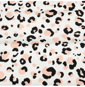 Coupon Tissu Aspect Lin – Léopard Rose