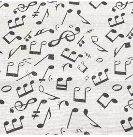 Coupon Tissu Aspect Lin – Musique Noir