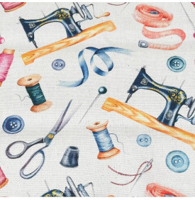 Coupon Tissu Aspect Lin – Couture Bleu