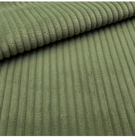 Tissu Velours Côtelé / Larges Côtes – Kaki | Coupon
