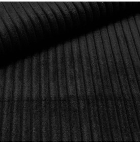 Tissus Velours Côtelés - Futé 10 mm : Noir