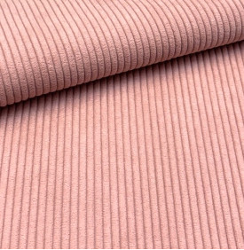 Tissus Velours Côtelé - Huggy 5mm : Bois de Rose