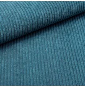 Tissu Velours Côtelé / Moyennes Cotes 5 mm - bleu Canard