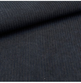 Tissus Velours Côtelé - Huggy 5mm : Noir