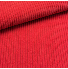 Tissus Velours Côtelé - Huggy 5mm : Vermillon