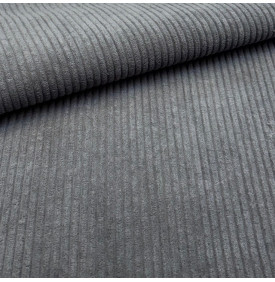 Tissus Velours Côtelé - Huggy 5mm : Gris Anthracite