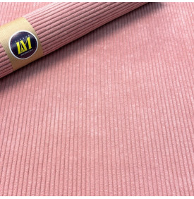 Tissu Velours Côtelé / Moyennes Côtes – Bois de Rose | Coupon