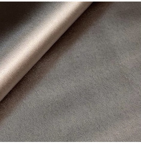 Simili cuir brillant bronze à surface lisse et lumineuse.