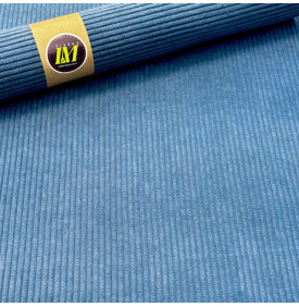 Tissu Velours Côtelé / Moyennes Côtes – Bleu Jeans | Coupon