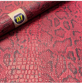 Simili cuir effet reptile au relief croco & snake, idéal pour sacs et accessoires couture.