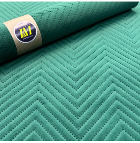 Velours matelassé chevron vert foret  330 g m²   Laize 140 cm