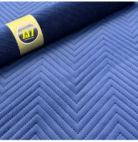 Velours matelassé motif chevron marine   relief élégant et toucher doux pour déco et maroquinerie.