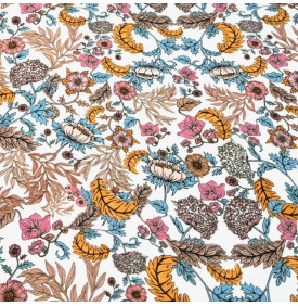 Tissu Velours Imprimé / Motif Fleurs - Herbier Ivoire & Ocre | 29.90 €/M