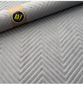 Tissu Velours Matelassé Chevron / Gris Perle