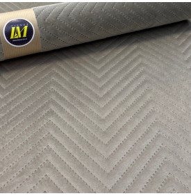 Tissu Velours Matelassé Chevron / Taupe