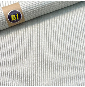 Tissu Velours Côtelé / Moyennes Côtes 5 mm - Métallisé Argent