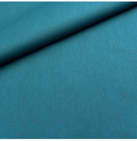 Coton Enduit Uni / Bleu Paon