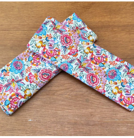 Coton imprimé floral bohème multicolore sur fond clair