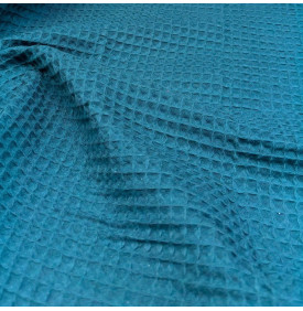 Éponge nid d’abeille bleu paon en coton gaufré, absorbante et facile à coudre