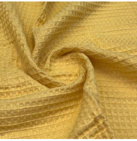 Tissu Éponge Gaufré / Nid d’Abeille - Vanille | Coupon