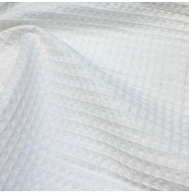 Tissu Éponge Nid d'Abeille Uni – Blanc | 10.90 €/M