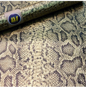 Simili cuir effet reptile croco & snake, finition mate, coloris or patiné