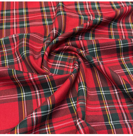 Tissu Écossais / Carreaux – Tradition Rouge Intense & Vert Foncé | 11.90 €/M