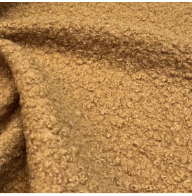 Tissu bouclette Camel curly, doux, épais et texturé, idéal pour couture