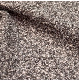 Tissu bouclette Camel Brun Chiné, doux, épais et texturé, idéal pour couture