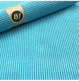 Velours côtelé Huggy 5 mm – Bleu Turquois, toucher doux et belle tenue