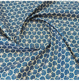 Coton Enduit / Graphique Riad Bleu Pétrole