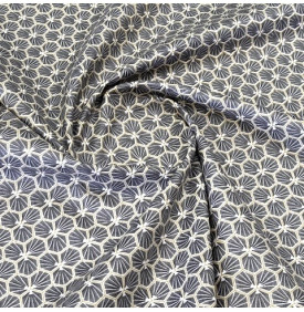 Tissu Coton Enduit / Motif Mosaïque Ardoise